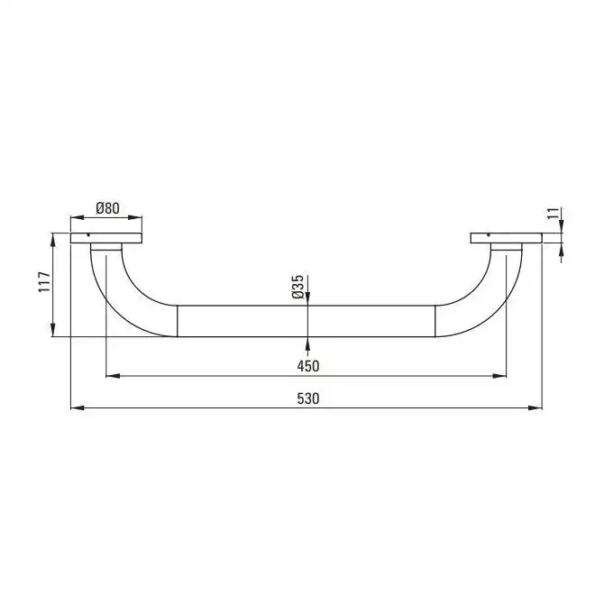 VITAL Uchwyt stalowy przyścienny 450 mm DEANTE NIV_041B