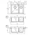 Zlewozmywak ERIDAN antracyt metalik granit 600x520x203 3,5&quot; + osprzęt SPACE SAVER LUX DEANTE ZQE_T503