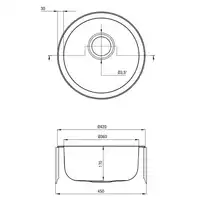 Zlewozmywak TWIST satyna 1-kom. B/O Ø420x170, 3,5&quot; + osprzęt DEANTE ZHC_0803