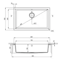 Komora podblatowa CORDA szary metalik granit 800x500x204 3,5&quot; + osprzęt SPACE SAVER DEANTE ZQA_S10D