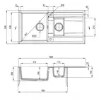 Zlewozmywak ERIDAN grafit metalik granit 1,5-komorowy Z/O 1000x500x208 + osprzęt SPACE SAVER LUX DEANTE ZQE_G513