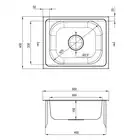 Zlewozmywak TECHNO dekor 1-kom. B/O 500x400x150, 3,5&quot; + osprzęt DEANTE ZEU_310A