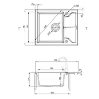 Zlewozmywak ANDANTE beż granit 1-komorowy Z/KO 590x490x194, 3,5&quot; + osprzęt SPACE SAVER DEANTE ZQN_511A