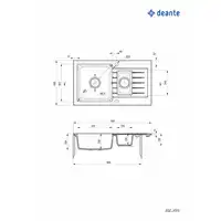 Zlewozmywak ZORBA grafit metalik granit 1,5-kom. Z/O 760x440x164, 3,5&quot; + osprzęt DEANTE ZQZ_G513