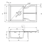 Zlewozmywak ANDANTE grafitowy granit 1-komorowy Z/O 780x490x194, 3,5&quot; + osprzęt SPACE SAVER DEANTE ZQN_2113