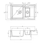 Zlewozmywak ANDANTE beż granit 1,5-komorowy Z/O 780x490x194, 3,5&quot; + osprzęt SPACE SAVER DEANTE ZQN_5513