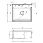 Zlewozmywak ANDANTE nero granit 1-komorowy 600x520x210 + osprzęt SPACE SAVER DEANTE ZQN_N103
