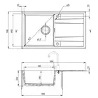 Zlewozmywak ERIDAN nero granit 1-komorowy Z/O 860x500x209 + osprzęt SPACE SAVER DEANTE ZQE_N113