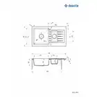 Zlewozmywak ZORBA piaskowy granit 1,5-kom Z/O 760x440x164, 3,5&quot; + osprzęt DEANTE ZQZ_7513