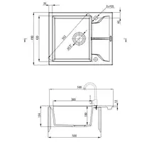 Zlewozmywak ANDANTE piaskowy granit 1-komorowy Z/KO 590x490x194, 3,5&quot; + osprzęt SPACE SAVER DEANTE ZQN_711A