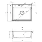 Zlewozmywak ANDANTE szary metalik granit 1-komorowy 600x520x210 + osprzęt SPACE SAVER DEANTE ZQN_S103