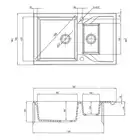 Zlewozmywak ANDANTE piaskowy granit 1,5-komorowy Z/O 780x490x194, 3,5&quot; + osprzęt SPACE SAVER DEANTE ZQN_7513