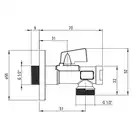 Zawór kątowy kulowy z filtrem 1/2&quot; - 1/2&quot;- podłączenie spłuczki WC DEANTE VFA_B63M