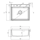 Zlewozmywak ANDANTE grafit metalik granit 1-komorowy 600x520x210 + osprzęt SPACE SAVER DEANTE ZQN_G103