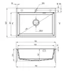 Zlewozmywak ERIDAN nero granit 1-komorowy 700x520x210, 3,5&quot; + osprzęt SPACE SAVER DEANTE ZQE_N103