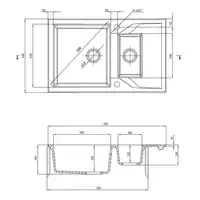 Zlewozmywak ANDANTE piaskowy granit 1,5-komorowy Z/O 780x490x194, 3,5&quot; + osprzęt SPACE SAVER DEANTE ZQN_7513