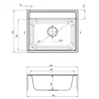 Zlewozmywak SOUL satyna 1-kom. B/O 600x500x180, 3,5&quot; + osprzęt DEANTE ZYU_0103