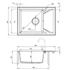 Zlewozmywak EVORA alabaster granit 1-komorowy Z/KO 590x440x193, 3,5&quot; + SPACE SAVER DEANTE ZQJ_A11A