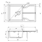 Zlewozmywak ANDANTE beż granit 1-komorowy Z/O 780x490x194, 3,5&quot; + osprzęt SPACE SAVER DEANTE ZQN_5113