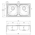 Zlewozmywak XYLO dekor 2-kom. B/O 780x435x150, 3,5&quot; + osprzęt DEANTE ZEX_3203