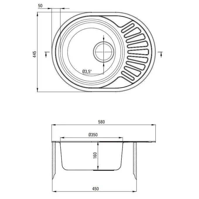 Zlewozmywak TWIST dekor 1-kom. Z/O 580x445x160, 3,5&quot; + osprzęt DEANTE ZEU_311C