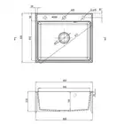 Zlewozmywak ANDANTE antracyt metalik granit 1-komorowy 600x520x210 + osprzęt SPACE SAVER DEANTE ZQN_T103