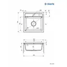 Zlewozmywak ZORBA alabaster granit 1-kom. B/O 440x440x184, 3,5&quot; + osprzęt DEANTE ZQZ_A103