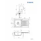 Zlewozmywak ZORBA piaskowy granit 1-kom. Z/O 760x440x160, 3,5&quot; + osprzęt + Bateria NEMEZJA z wylewką &quot;U&quot; DEANTE ZQZV7113