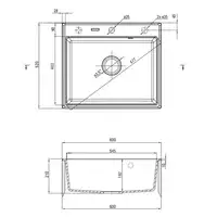 Zlewozmywak ANDANTE piaskowy granit 1-komorowy 600x520x210 + osprzęt SPACE SAVER DEANTE ZQN_7103