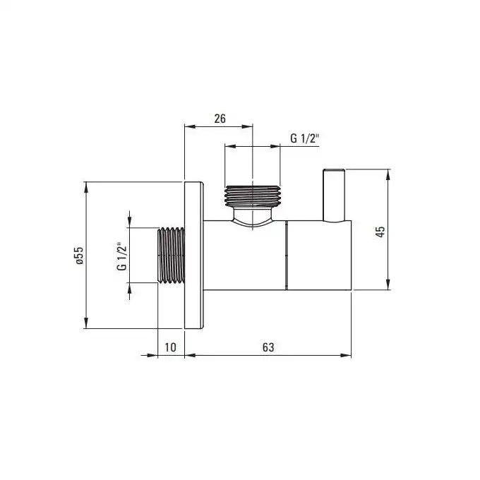 Zawór kątowy z głowicą ceramiczną okrągły z filtrem 1/2&quot; - 1/2&quot; DEANTE VFA_B63R