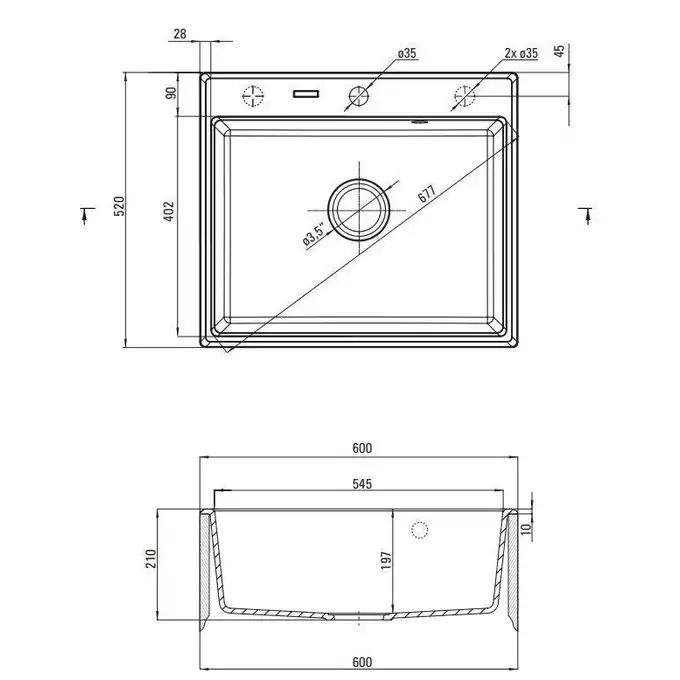 Zlewozmywak ANDANTE beż granit 1-komorowy 600x520x210 + osprzęt SPACE SAVER DEANTE ZQN_5103