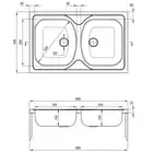 Zlewozmywak TANGO dekor 2-kom. B/O 800x500x140, 2&quot; + osprzęt DEANTE ZM5_3200