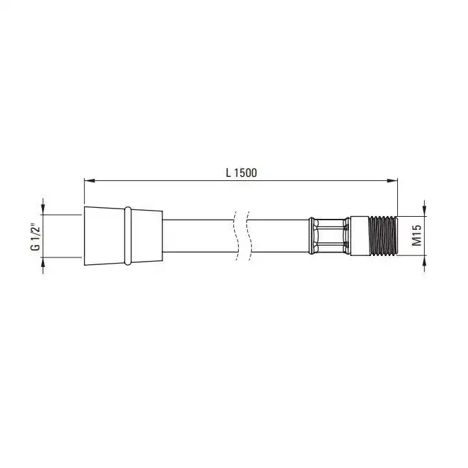 Wąż nylonowy do baterii zlewozmywakowej, 150 cm z nakr. stożkową 1/2&quot;, M15 DEANTE ANW_257N