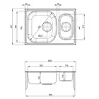 Zlewozmywak XYLO satyna 1,5-kom B/O 620X440X150, 3,5&quot; + osprzęt DEANTE ZEX_0503