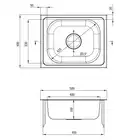 Zlewozmywak TECHNO satyna 1-kom. B/O 500x400x150, 3,5&quot; + osprzęt DEANTE ZEU_010A