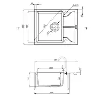 Zlewozmywak ANDANTE grafit metalik granit 1-komorowy Z/KO 590x490x194, 3,5&quot; + osprzęt SPACE SAVER DEANTE ZQN_G11A