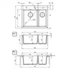 Zlewozmywak ERIDAN grafit metalik granit 600x520x203 3,5&quot; + SPACE SAVER LUX DEANTE ZQE_G503