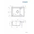 Zlewozmywak EVORA szary metalik granit 1-kom. Z/KO 590x440x193, 3,5&quot; + osprzęt SPACE SAVER DEANTE ZQJ_S11A