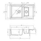 Zlewozmywak ANDANTE alabaster granit 1,5-komorowy Z/O 780x490x194, 3,5&quot; + osprzęt SPACE SAVER DEANTE ZQN_A513