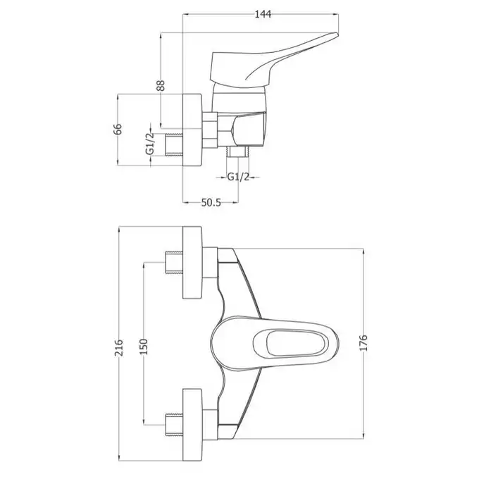 Bateria VERO chrom natryskowa bez kompletu natryskowego DEANTE BOW_040M