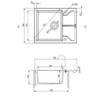 Zlewozmywak ANDANTE alabaster granit 1-komorowy Z/KO 590x490x194, 3,5&quot; + osprzęt SPACE SAVER DEANTE ZQN_A11A