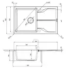 Zlewozmywak ANDANTE FLUSH alabaster granit 1-komorowy Z/O 780x490x194, 3,5&quot; + osprzęt SPACE SAVER DEANTE ZQN_A11F