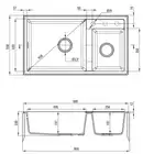 Zlewozmywak ERIDAN nero granit 2-komorowy 880x500x200, 3,5&quot; + osprzęt SPACE SAVER DEANTE ZQE_N20B