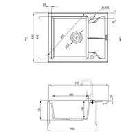 Zlewozmywak ANDANTE szary metalik granit 1-komorowy Z/KO 590x490x194, 3,5&quot; + osprzęt SPACE SAVER DEANTE ZQN_S11A