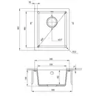 Komora podblatowa CORDA alabaster granit 380x460x194, 3,5&quot; + osprzęt SPACE SAVER DEANTE ZQA_A10B