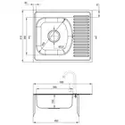 Zlewozmywak TECHNO dekor 1-kom. Z/KO 580x510x150, 3,5&quot; + osprzęt DEANTE ZMU_3113