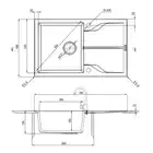 Zlewozmywak ANDANTE FLUSH grafit metalik granit 1-komorowy Z/O 780x490x194, 3,5&quot; + osprzęt SPACE SAVER DEANTE ZQN_G11F