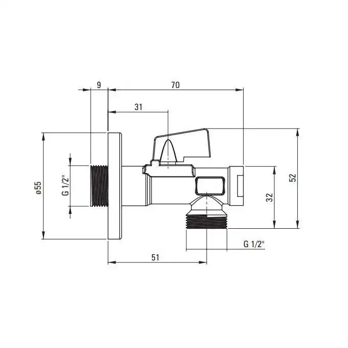 Zawór kątowy kulowy z filtrem 1/2&quot; - 1/2&quot;- podłączenie spłuczki WC DEANTE VFA_B63M