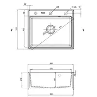 Zlewozmywak ANDANTE szary metalik granit 1-komorowy 600x520x210 + osprzęt SPACE SAVER DEANTE ZQN_S103