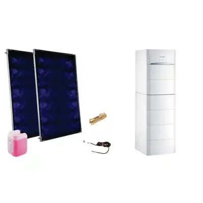 Pakiet: Kocioł gazowy kondensacyjny Modulens G AGC 15/V220 SHL +  Zestaw solarny na dach pochyły pokrycie ceramiczne Inisol Uno SLIM 2K-4 DE DIETRICH 100018125M2KSPC